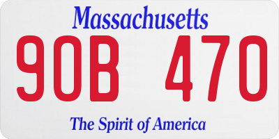 MA license plate 9OB470