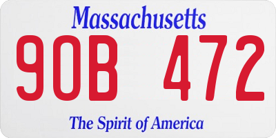 MA license plate 9OB472