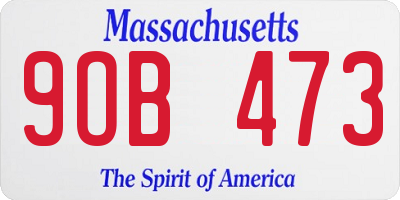 MA license plate 9OB473