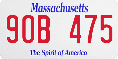 MA license plate 9OB475