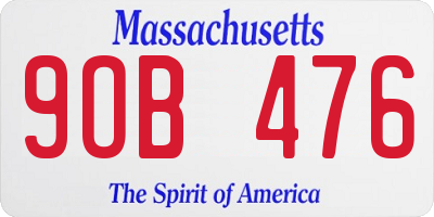 MA license plate 9OB476