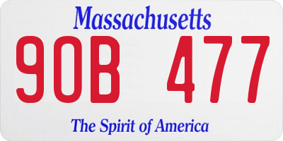 MA license plate 9OB477