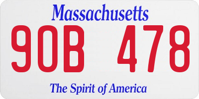 MA license plate 9OB478