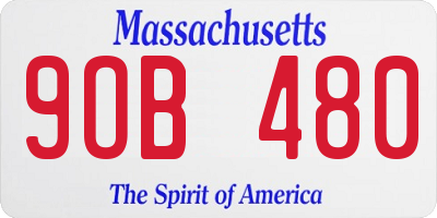 MA license plate 9OB480