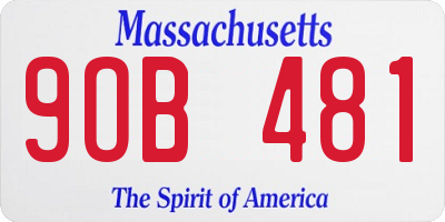 MA license plate 9OB481