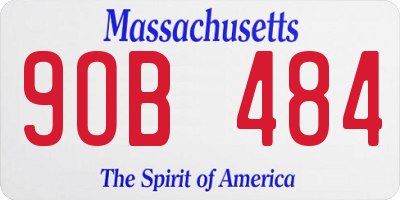 MA license plate 9OB484
