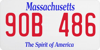MA license plate 9OB486