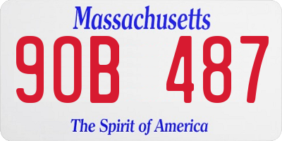 MA license plate 9OB487