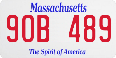 MA license plate 9OB489