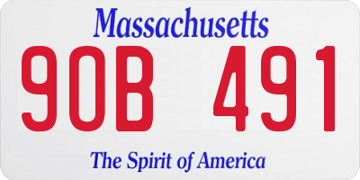 MA license plate 9OB491