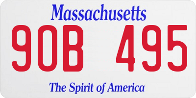 MA license plate 9OB495