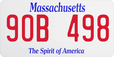 MA license plate 9OB498