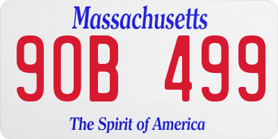 MA license plate 9OB499
