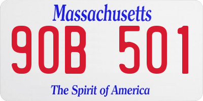 MA license plate 9OB501