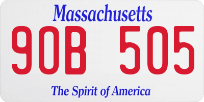 MA license plate 9OB505