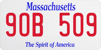 MA license plate 9OB509