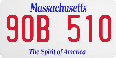 MA license plate 9OB510