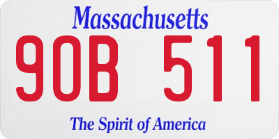 MA license plate 9OB511