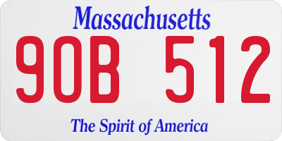 MA license plate 9OB512