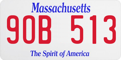 MA license plate 9OB513