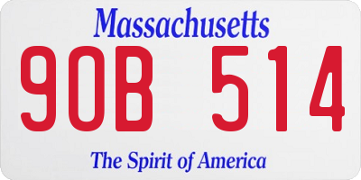 MA license plate 9OB514