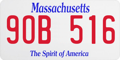 MA license plate 9OB516