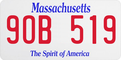 MA license plate 9OB519