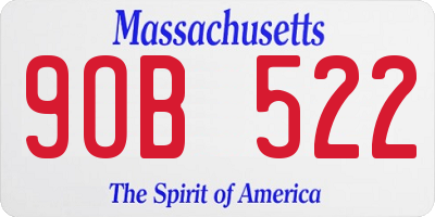 MA license plate 9OB522