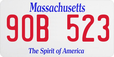 MA license plate 9OB523