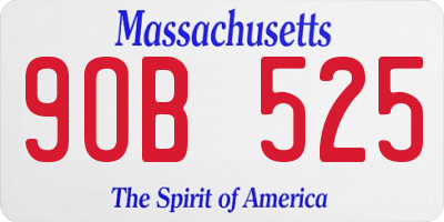 MA license plate 9OB525