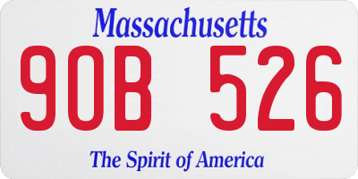 MA license plate 9OB526