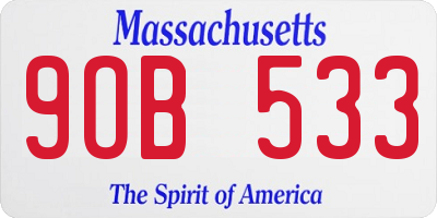 MA license plate 9OB533