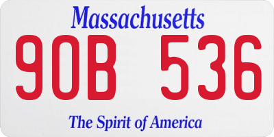 MA license plate 9OB536