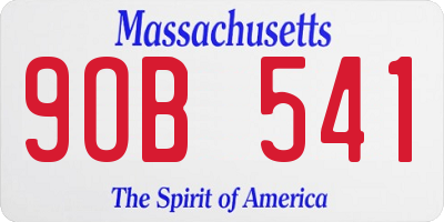 MA license plate 9OB541