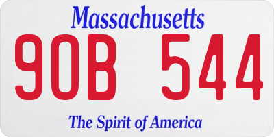 MA license plate 9OB544