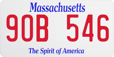 MA license plate 9OB546
