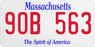 MA license plate 9OB563