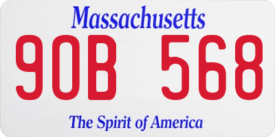 MA license plate 9OB568