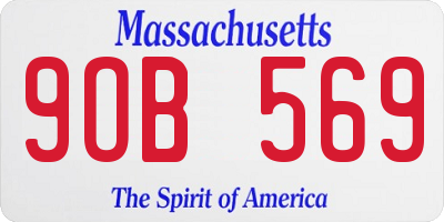 MA license plate 9OB569