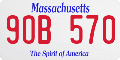 MA license plate 9OB570
