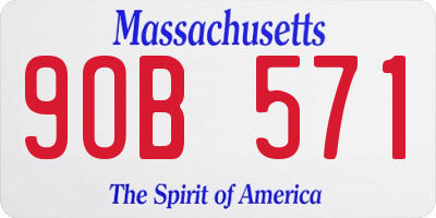 MA license plate 9OB571