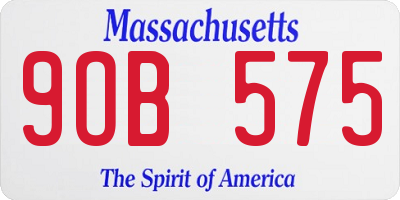 MA license plate 9OB575