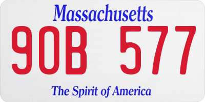MA license plate 9OB577
