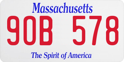 MA license plate 9OB578