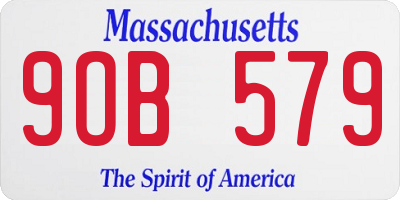 MA license plate 9OB579