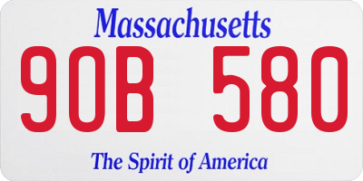 MA license plate 9OB580