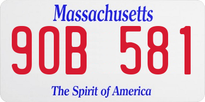 MA license plate 9OB581