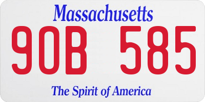MA license plate 9OB585
