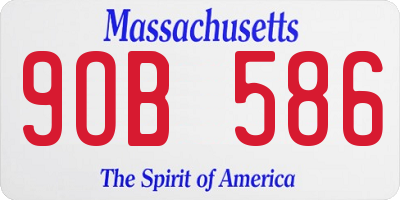 MA license plate 9OB586