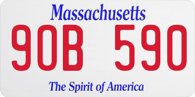 MA license plate 9OB590
